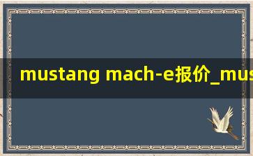 mustang mach-e报价_mustang mach-e缺点